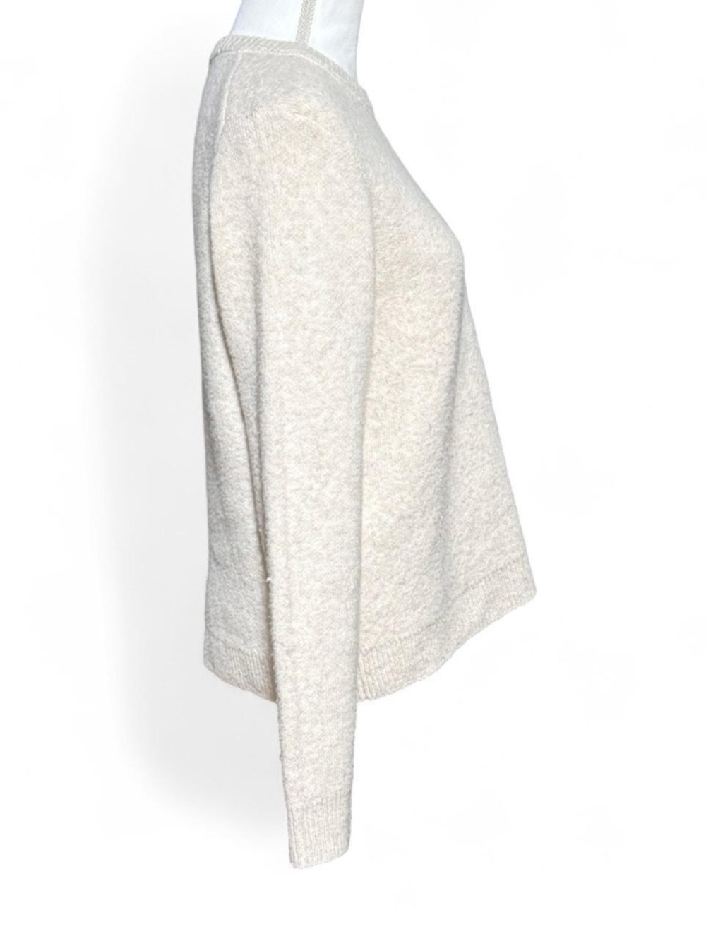 Jason Wu Cream Bouclé Knit Sweater Women’s Soft Minimalist Cozy Top Medium - Picture 3 of 7